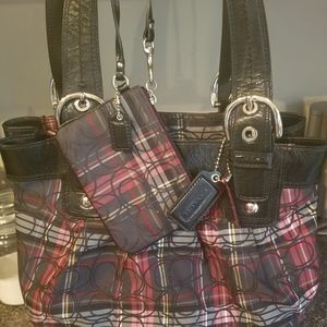 Coach Tartan Design Handbag
